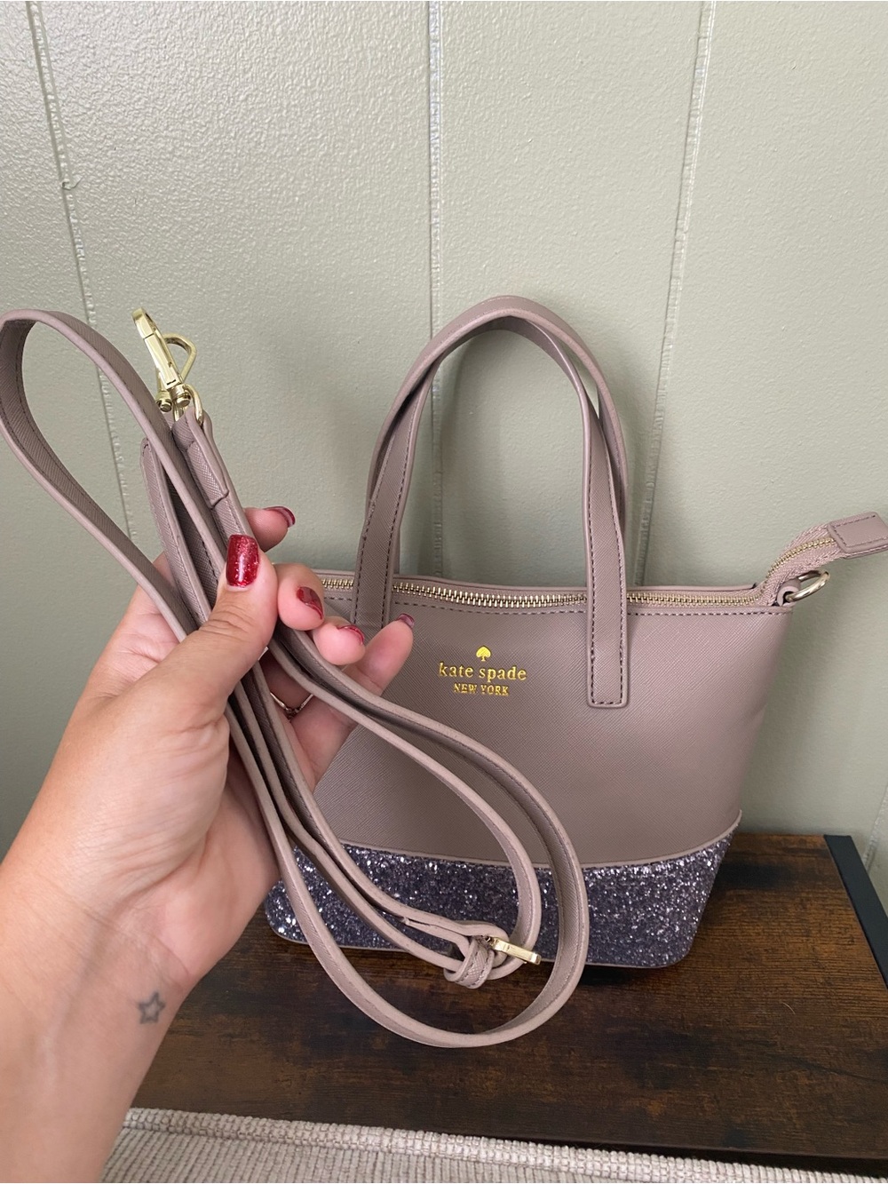 Kate Spade New York Greta Court Ina Glitter Small Crossbody Satchel - Picture 7 of 9